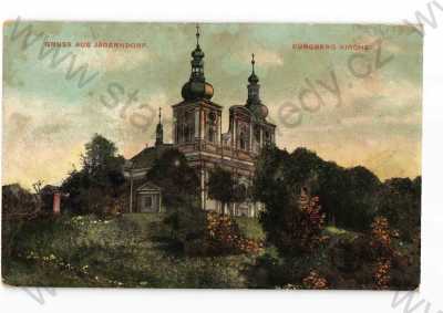  - Krnov, Bruntál, částečný záběr města, kostel